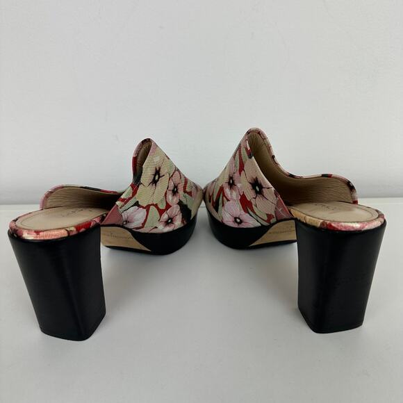Donald J. Pliner Womens Block Heel Floral Slip-On Mule Slide Pink/Red Sandals 6M - Picture 4 of 5